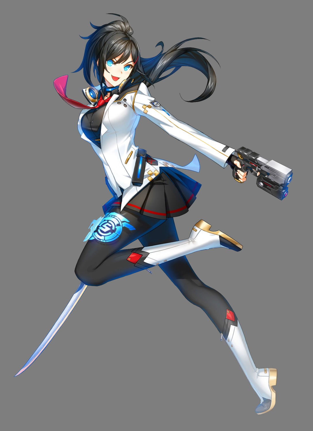 closers gun headphones heels pantyhose ress seifuku sword transparent_png yuri_seo