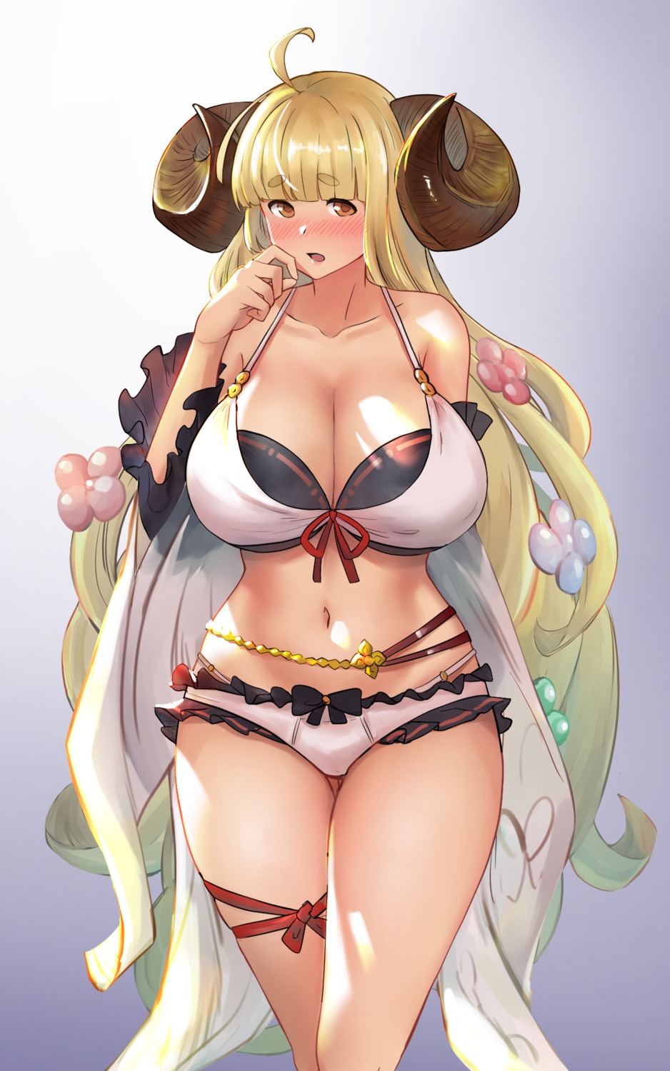 anila_(granblue_fantasy) bikini bonz_(bonz0616) cleavage granblue_fantasy horns swimsuits