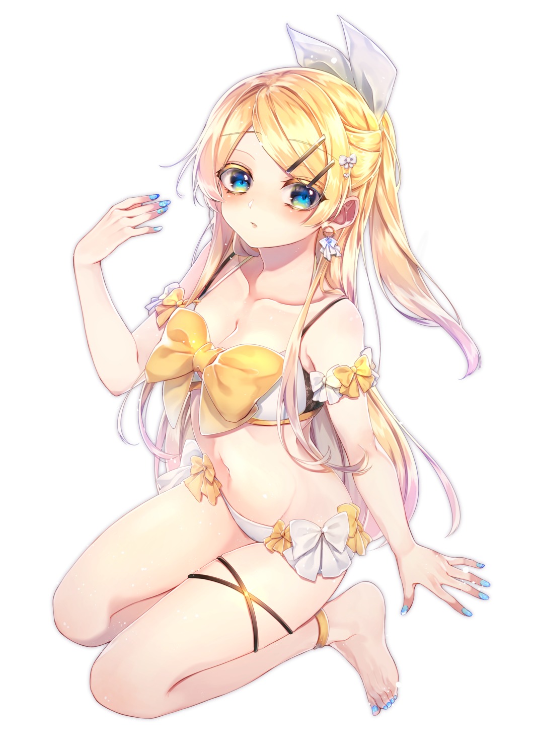 bikini garter kagamine_rin sapphire_(ema-n) swimsuits vocaloid