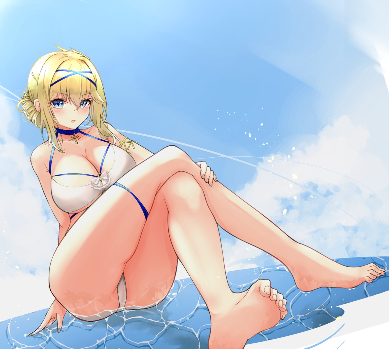 azur_lane bikini cameltoe cleavage feet jeanne_d'arc_(azur_lane) noraneri swimsuits wet