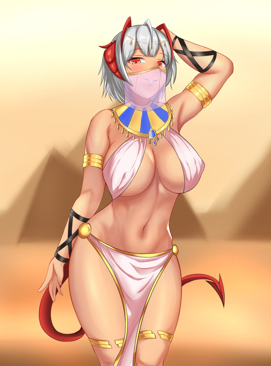 arknights garter horns no_bra tagme tail w_(arknights)