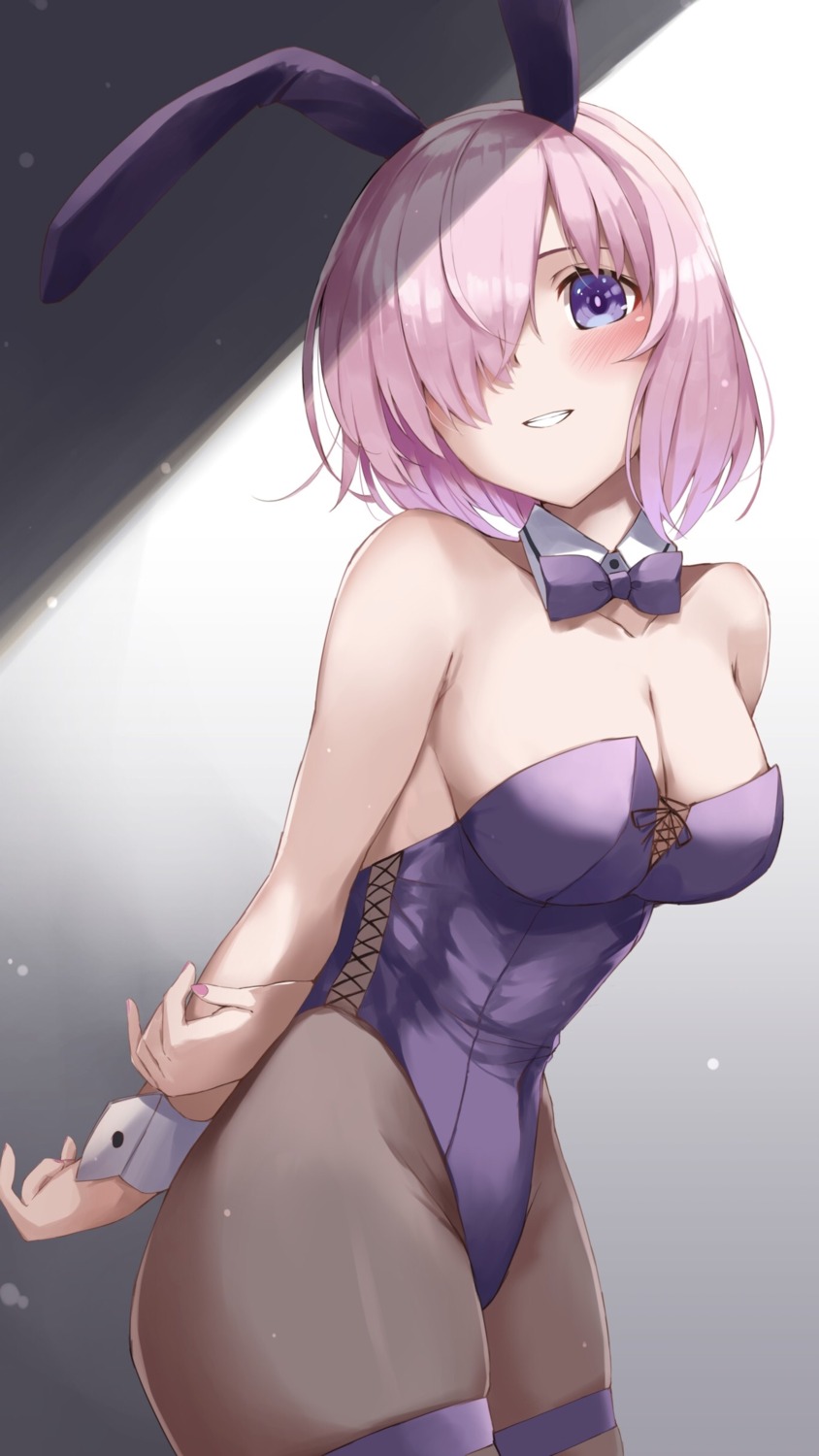 animal_ears bunny_ears bunny_girl fate/grand_order garter marie_(pixiv31942978) mash_kyrielight no_bra pantyhose