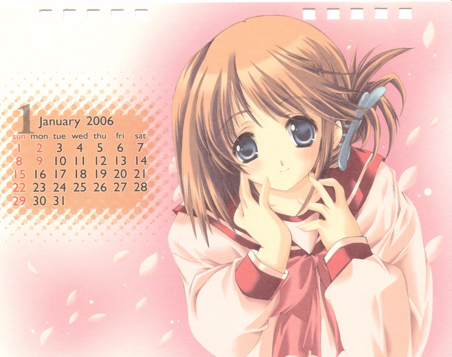 aizawa_hiroshi calendar high_risk_revolution komaki_manaka paper_texture seifuku to_heart_(series) to_heart_2