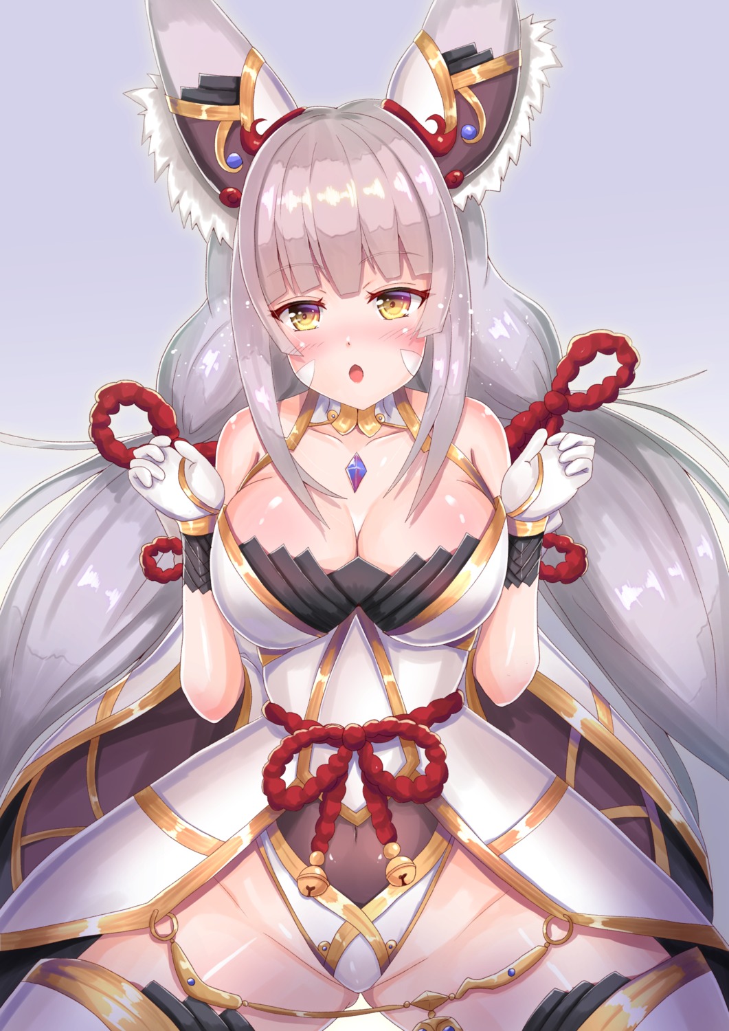 animal_ears cleavage cocoasabure niyah niyah_(blade) thighhighs xenoblade_(series) xenoblade_2