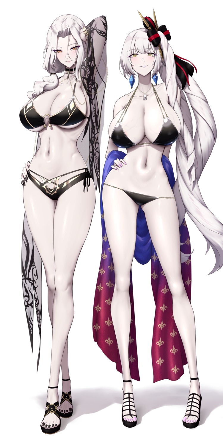 bikini carmilla_(fate/grand_order) fate/grand_order marie_antoinette_(fate/grand_order) see_through shiroshisu swimsuits