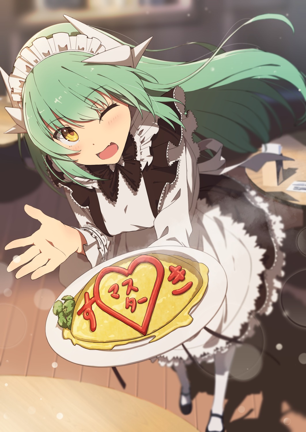 fate/grand_order horns kiyohime_(fate/grand_order) maid xkirara39x