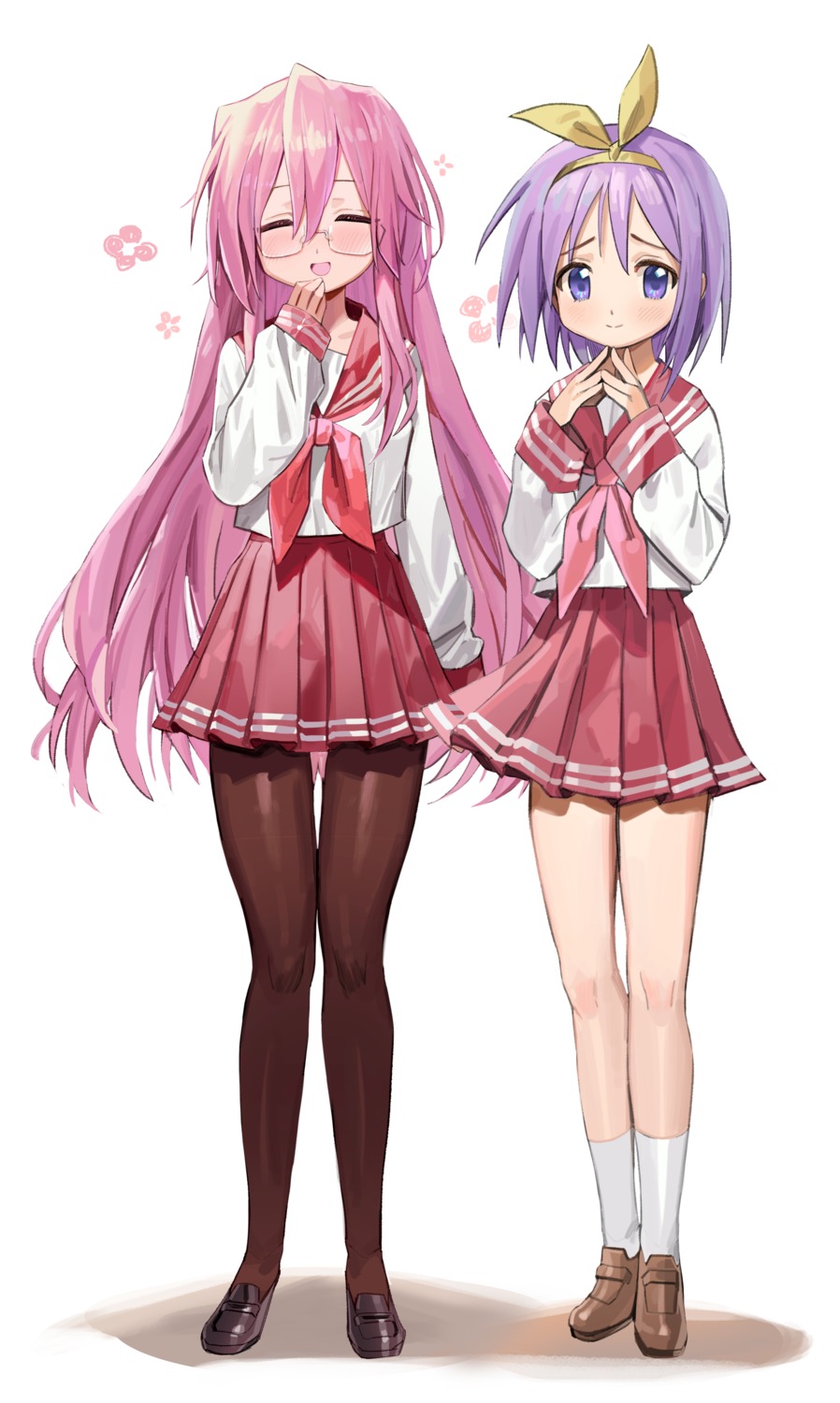 freng hiiragi_tsukasa lucky_star megane pantyhose seifuku takara_miyuki