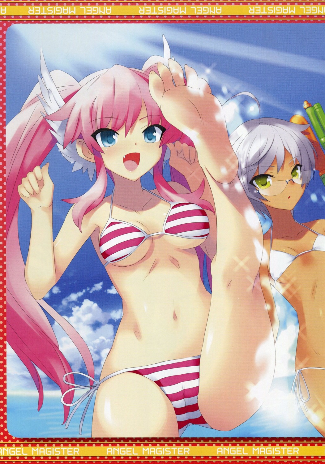 angel_magister bikini feet kanata_gramilyd nagi_everbright screening swimsuits usatsuka_eiji