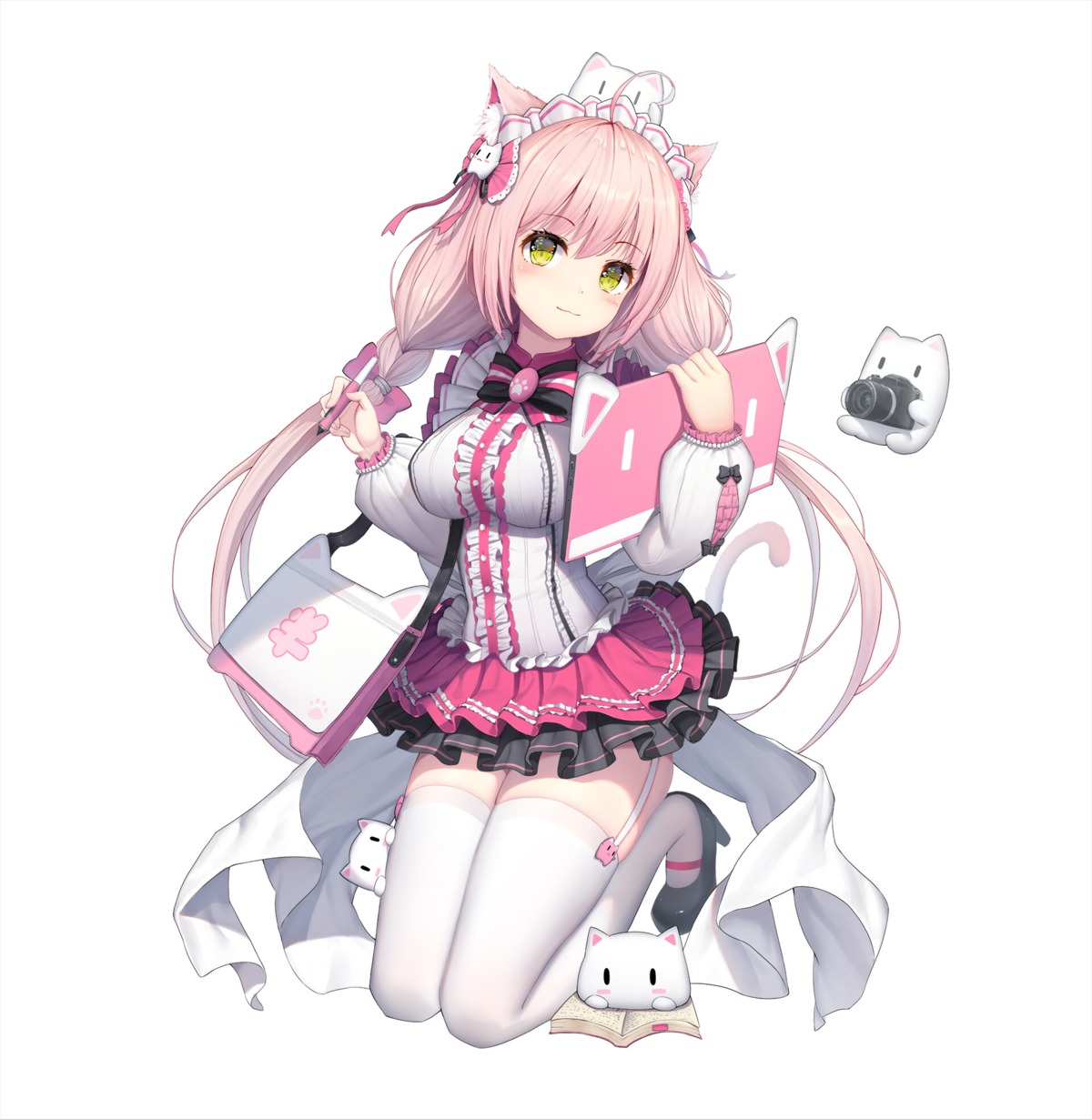 animal_ears dress heels neko nekomimi rorinya stockings tail thighhighs