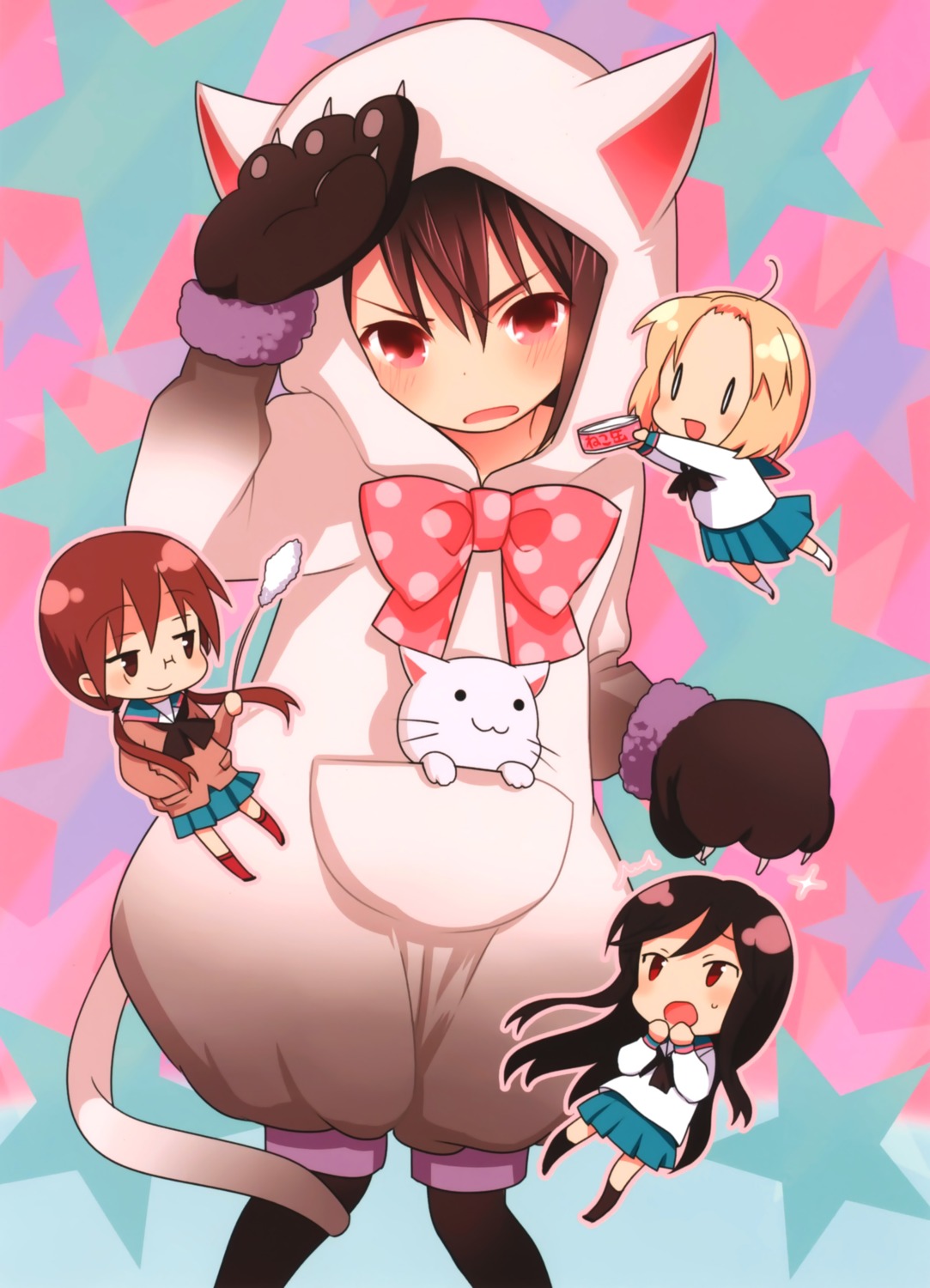 a_channel chibi ichii_tooru kuroda_bb momoki_run nishi_yuuko pantyhose seifuku tennouji_nagisa