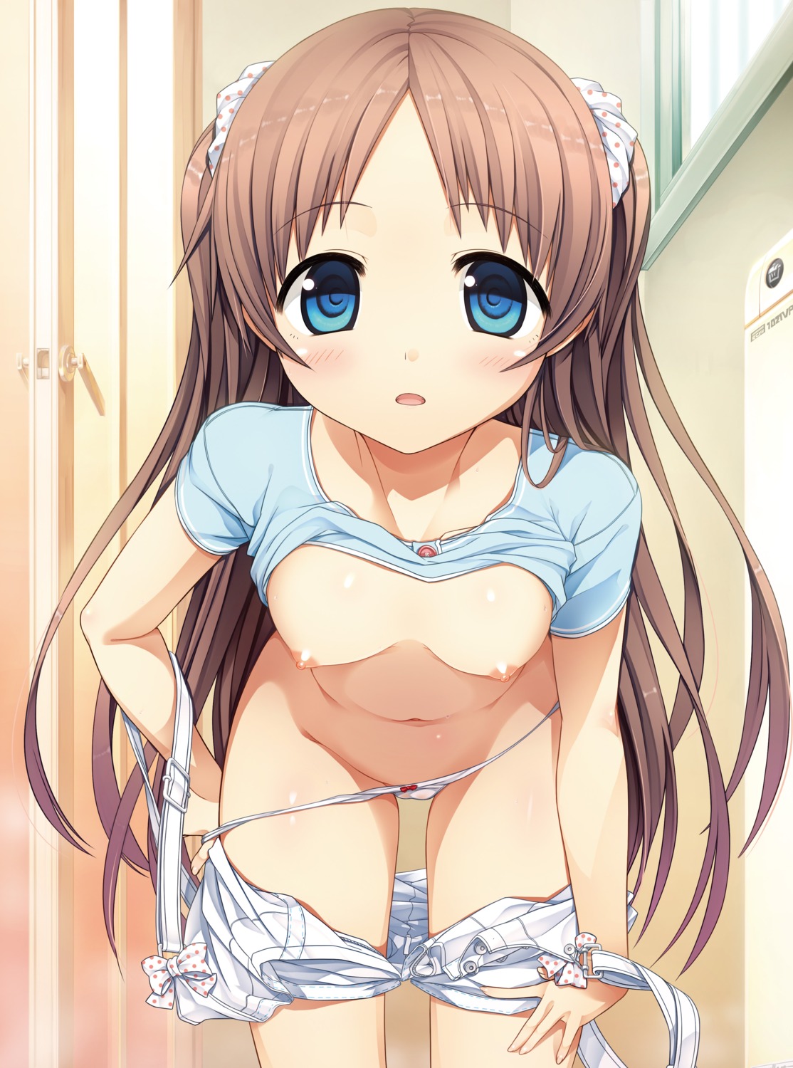 breasts cameltoe cura digital_version loli lose monobeno nipples no_bra pantsu panty_pull sawai_natsuha shirt_lift undressing