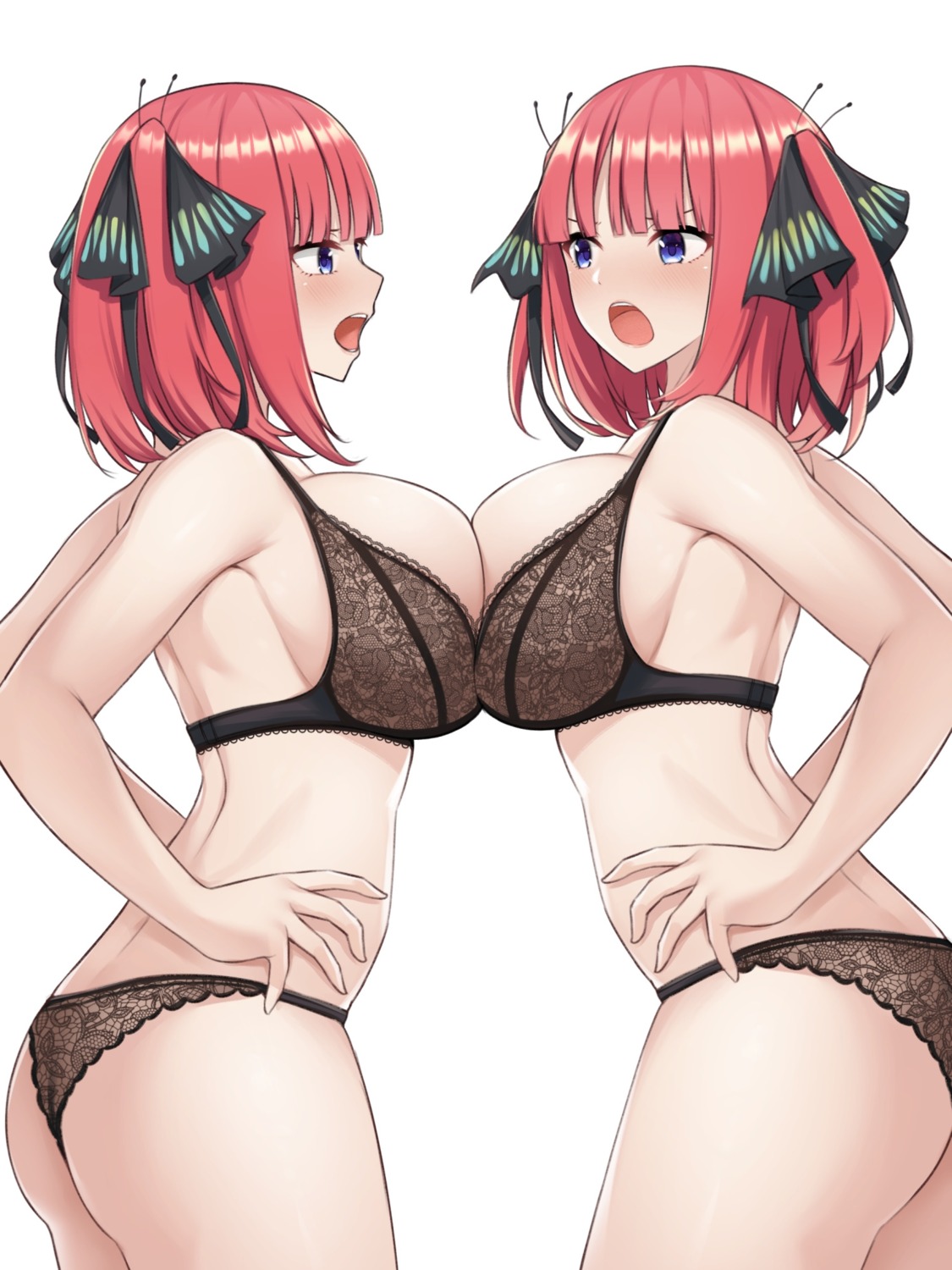 5-toubun_no_hanayome ass bra fou_zi nakano_nino pantsu symmetrical_docking thong