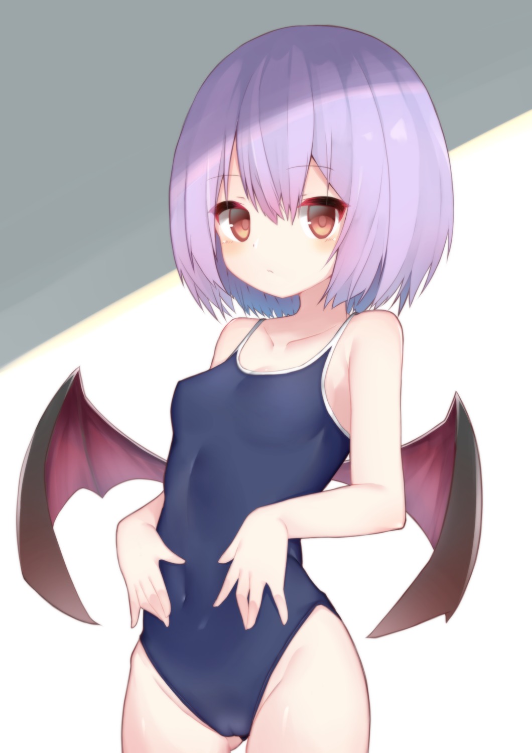 cameltoe memekko remilia_scarlet school_swimsuit swimsuits touhou wings