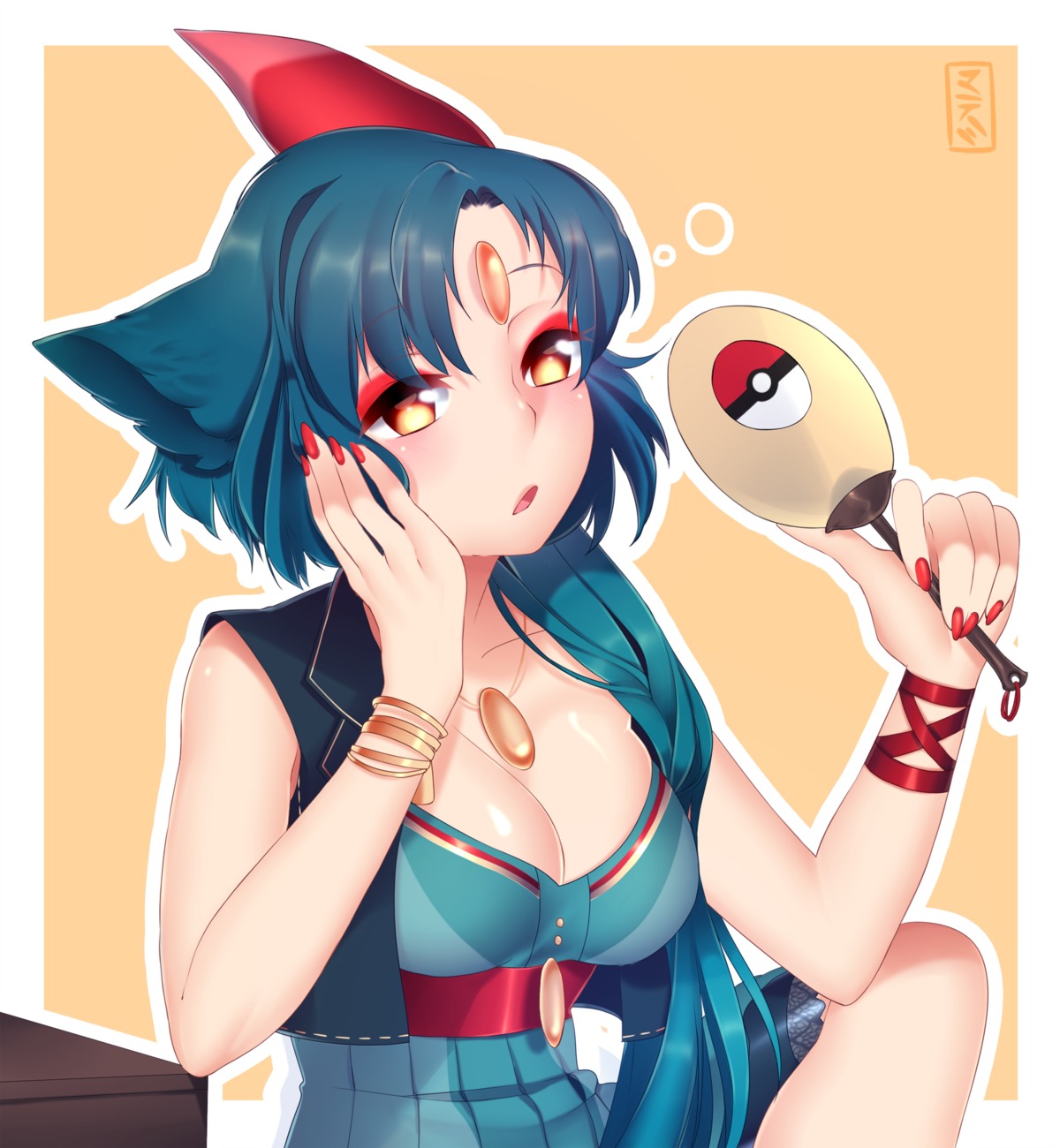 animal_ears anthropomorphization cleavage matemi pokemon sneasel