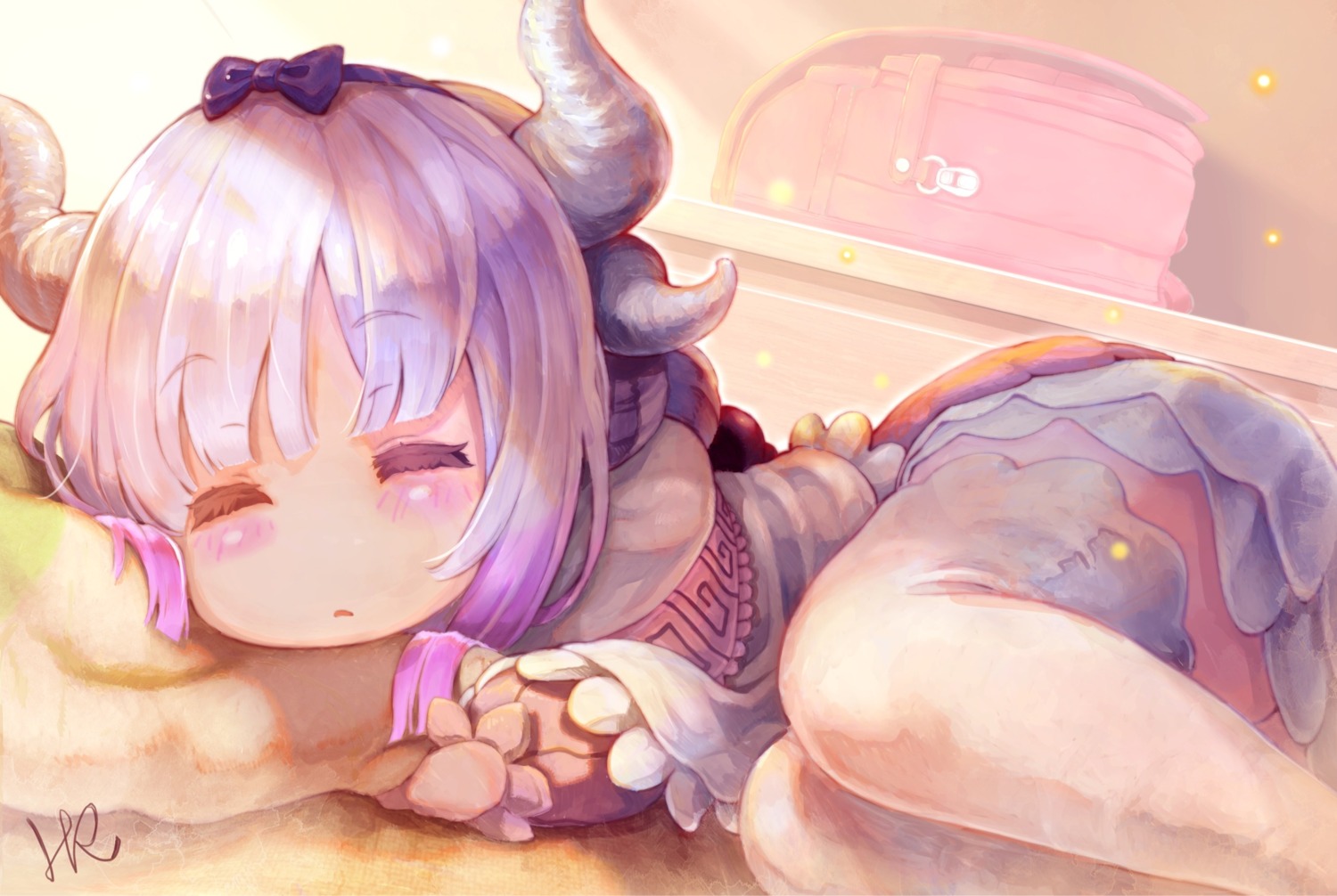 horns hoshizaki_reita kanna_kamui kobayashi-san_chi_no_maid_dragon thighhighs