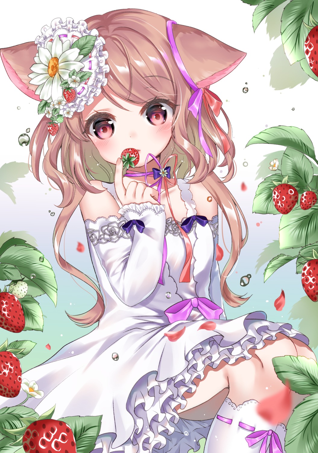 animal_ears dress nekomimi tsukimiya_sara