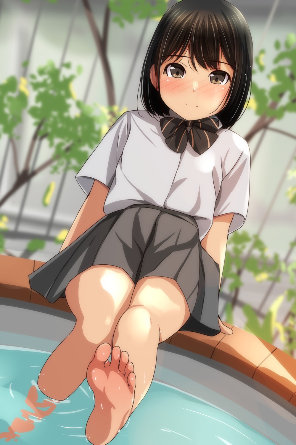 feet matsunaga_kouyou seifuku wet