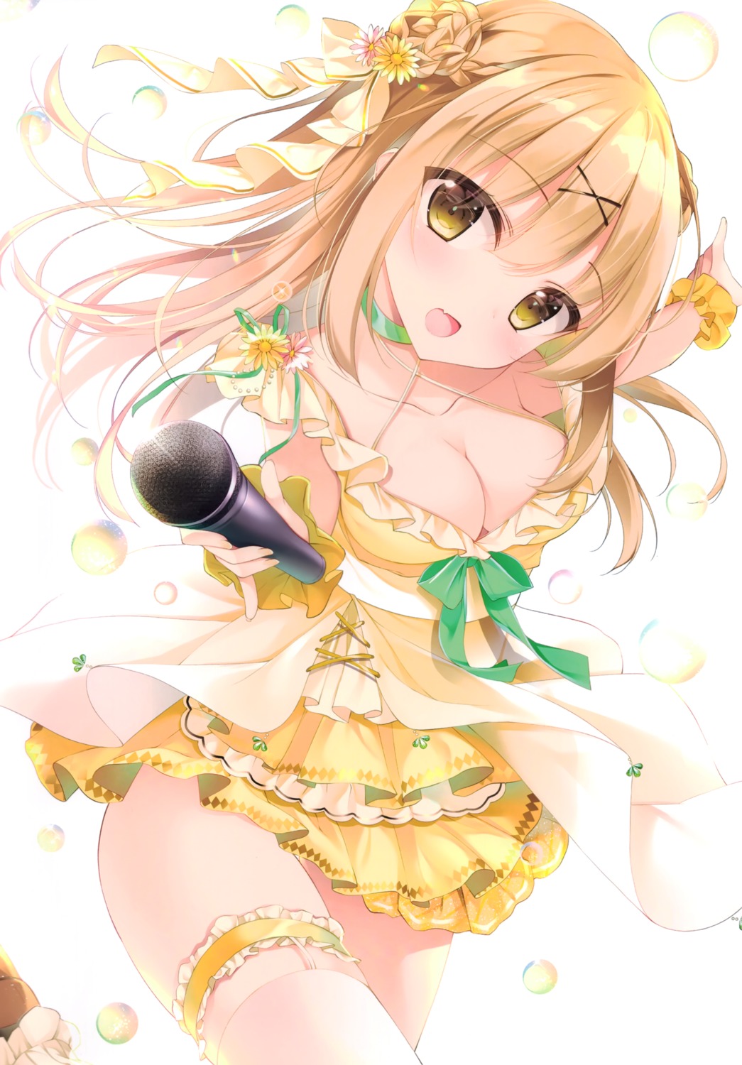 cleavage dress garter shirosei_mochi