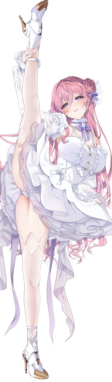 dorothy_(nikke) dress goddess_of_victory:_nikke heels pantsu skirt_lift thighhighs thong yoru0409