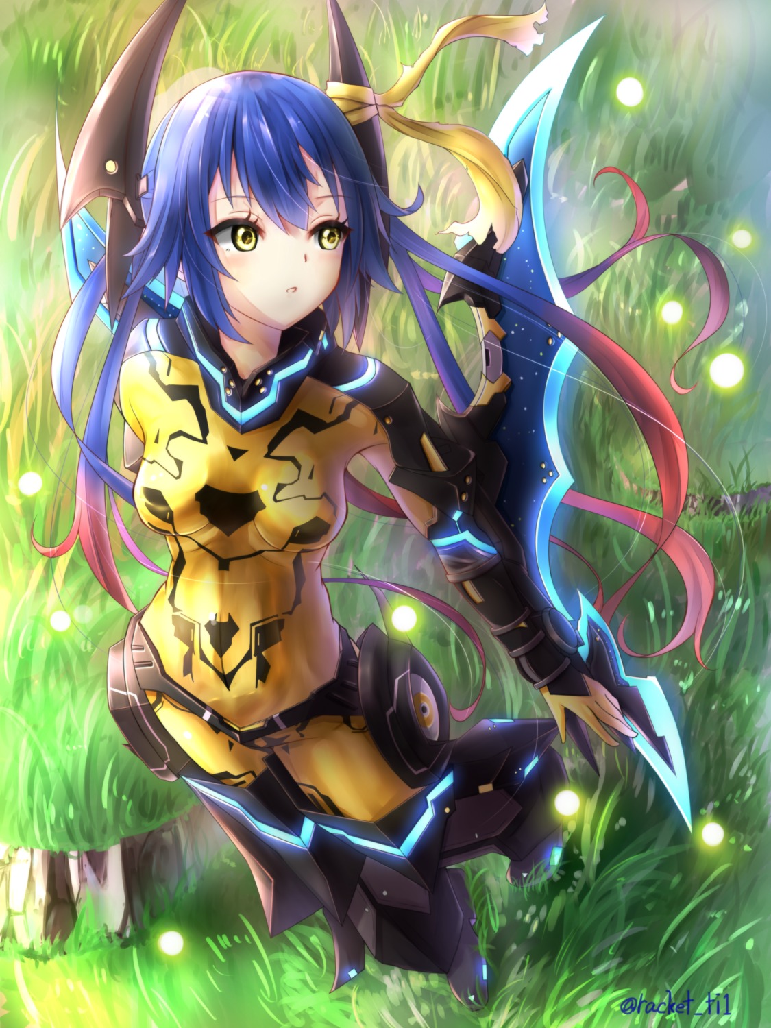 bodysuit phantasy_star_online_2 quna racket@ti1 thighhighs weapon