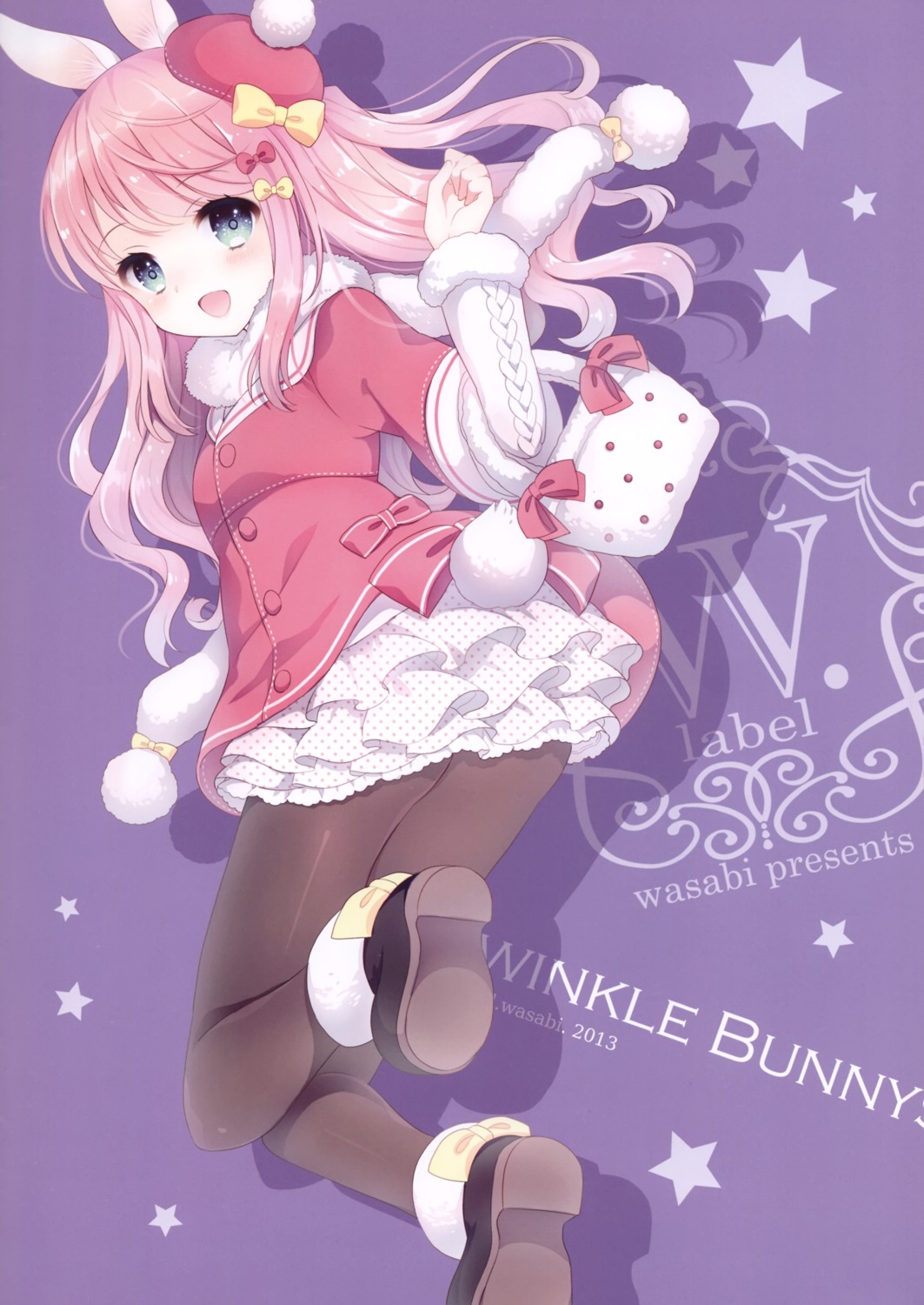 animal_ears bunny_ears pantyhose tail w.label wasabi_(sekai)