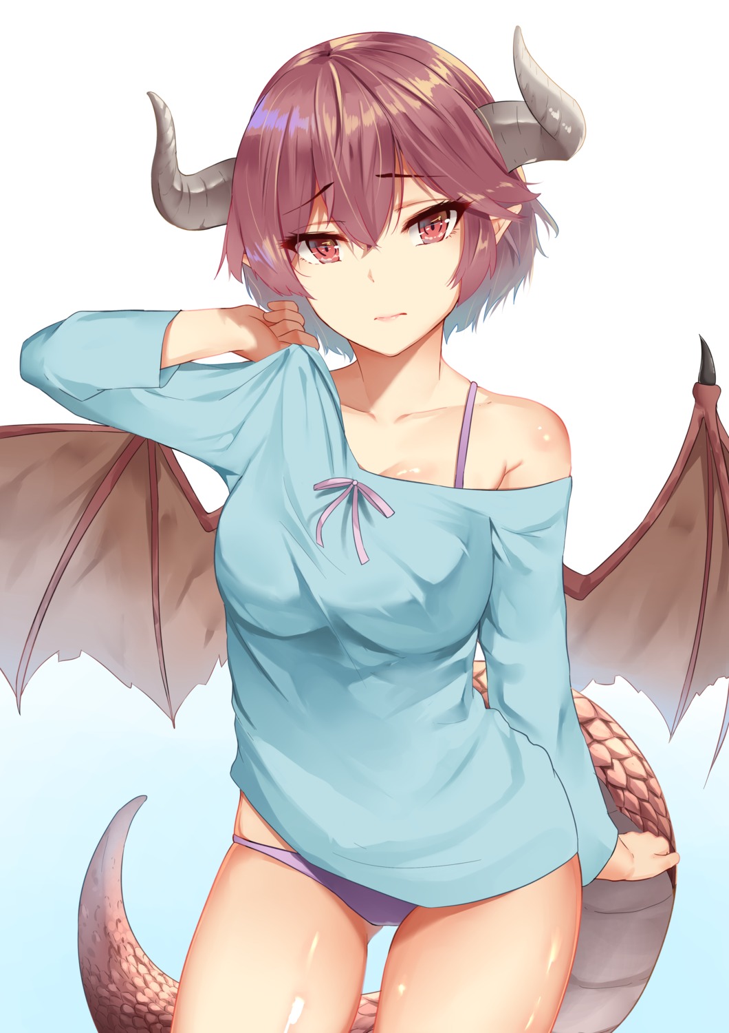 bra grea horns manaria_friends mengo monster_girl pantsu pointy_ears shingeki_no_bahamut tail wings