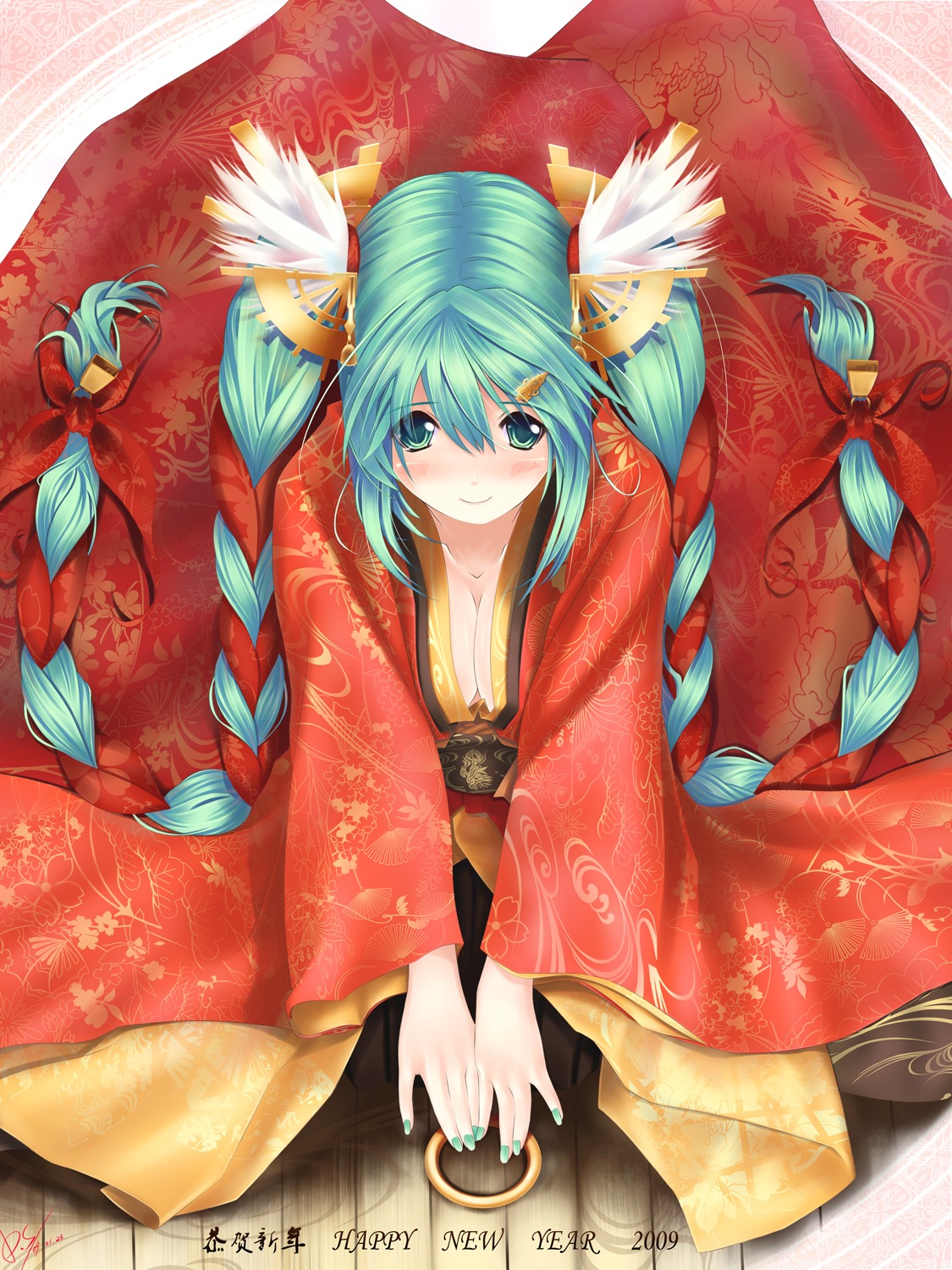 cleavage dopollsogno hatsune_miku japanese_clothes vocaloid