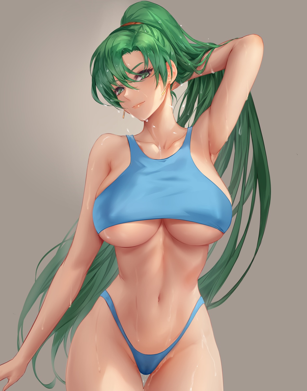 cameltoe chihunhentai erect_nipples fire_emblem fire_emblem:_rekka_no_ken lyndis_(fire_emblem) no_bra pantsu wet