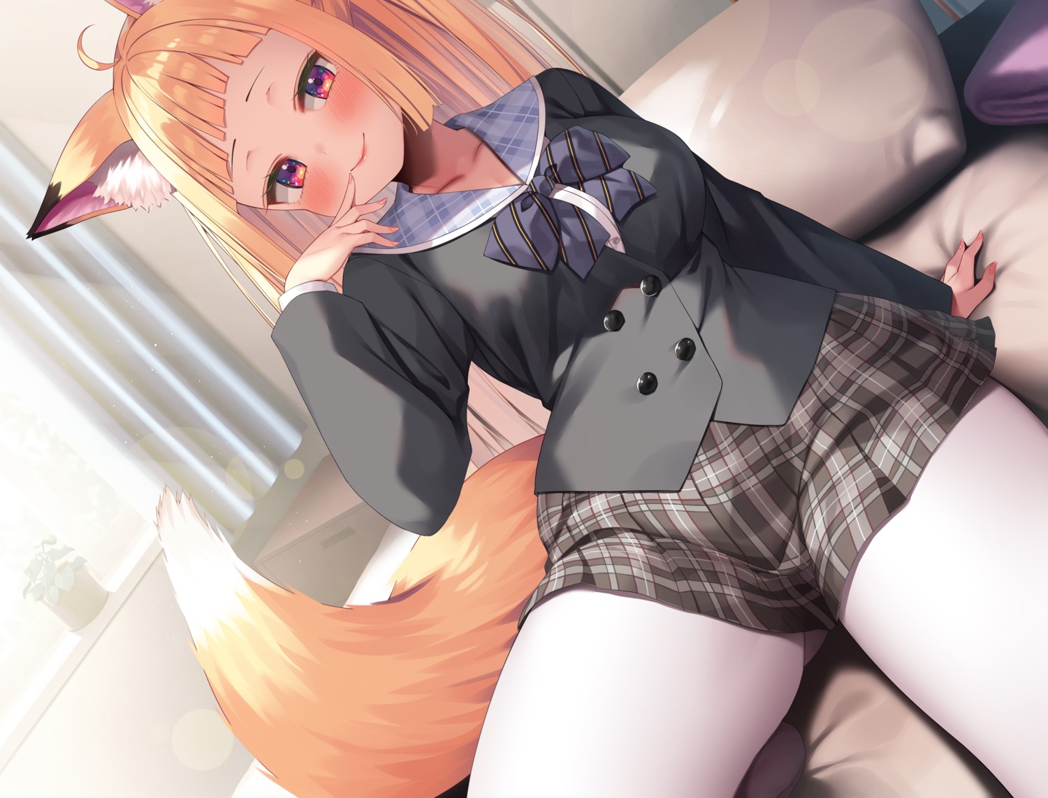 animal_ears asa_no_ha pantyhose seifuku tail