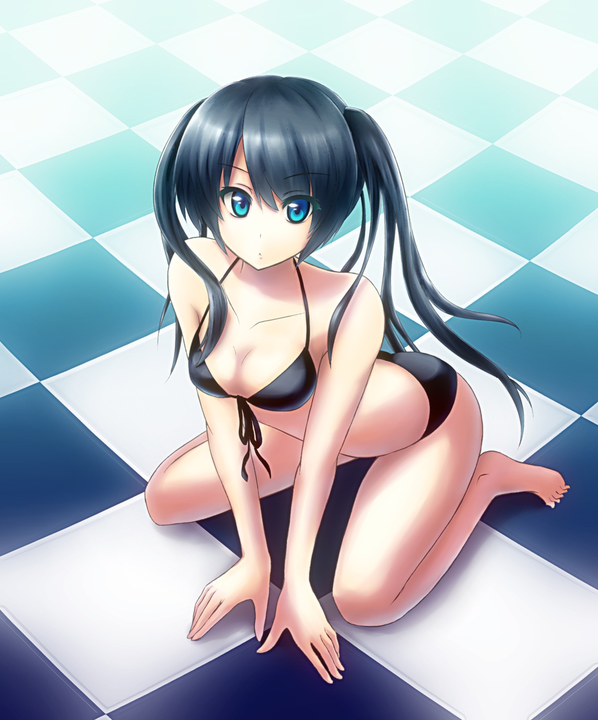 bikini black_rock_shooter black_rock_shooter_(character) garuku swimsuits vocaloid