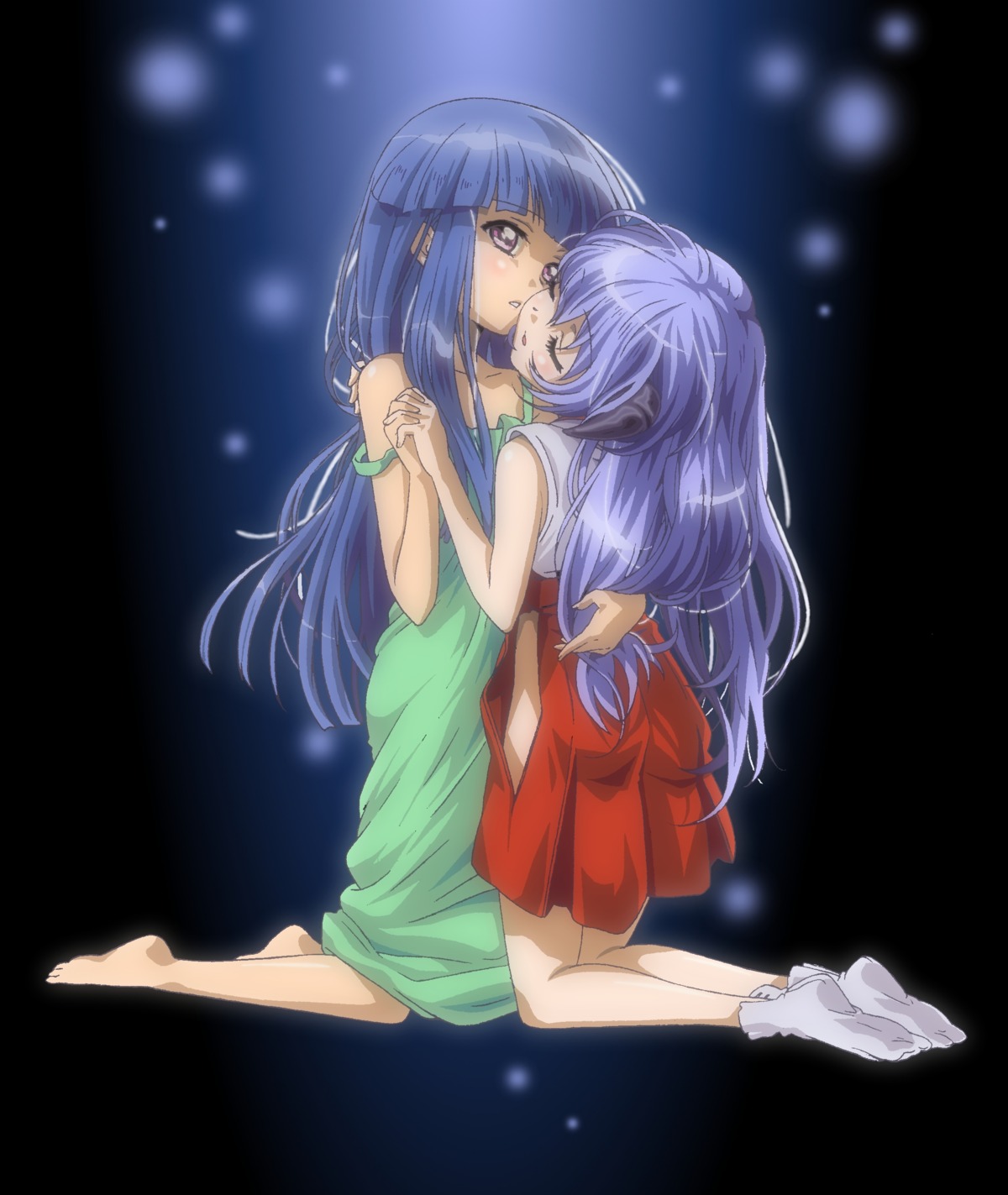 furude_rika hanyuu higurashi_no_naku_koro_ni horns kazuki_(qjqy) loli miko nopan yuri