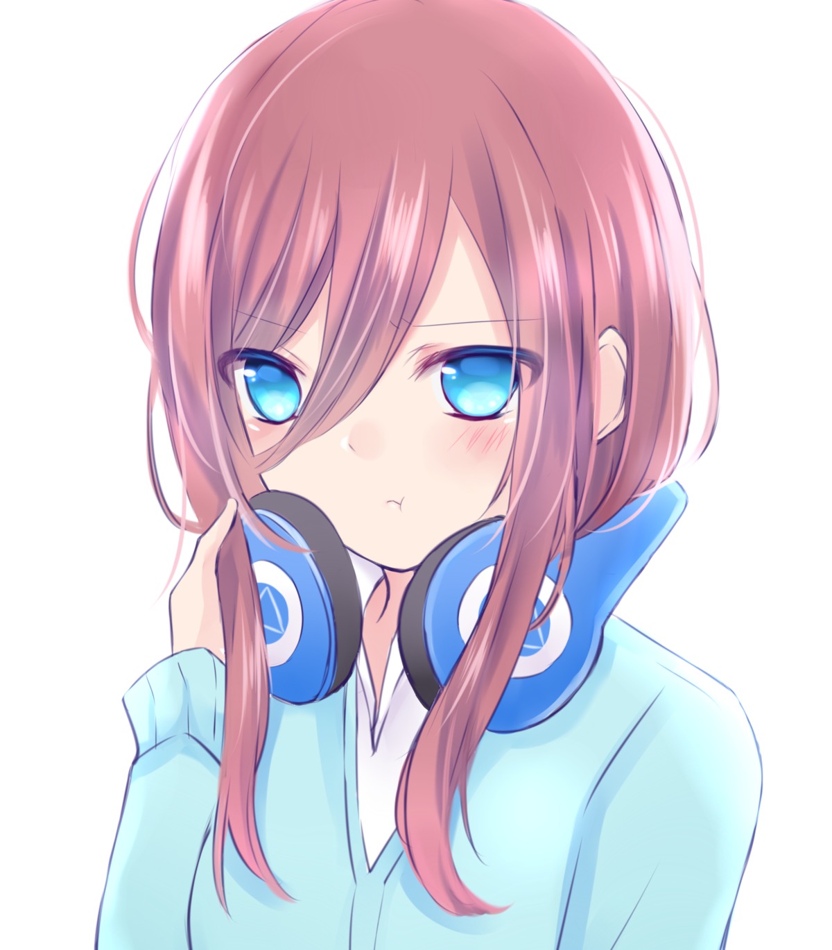 5-toubun_no_hanayome headphones nakano_miku seifuku sweater tagme