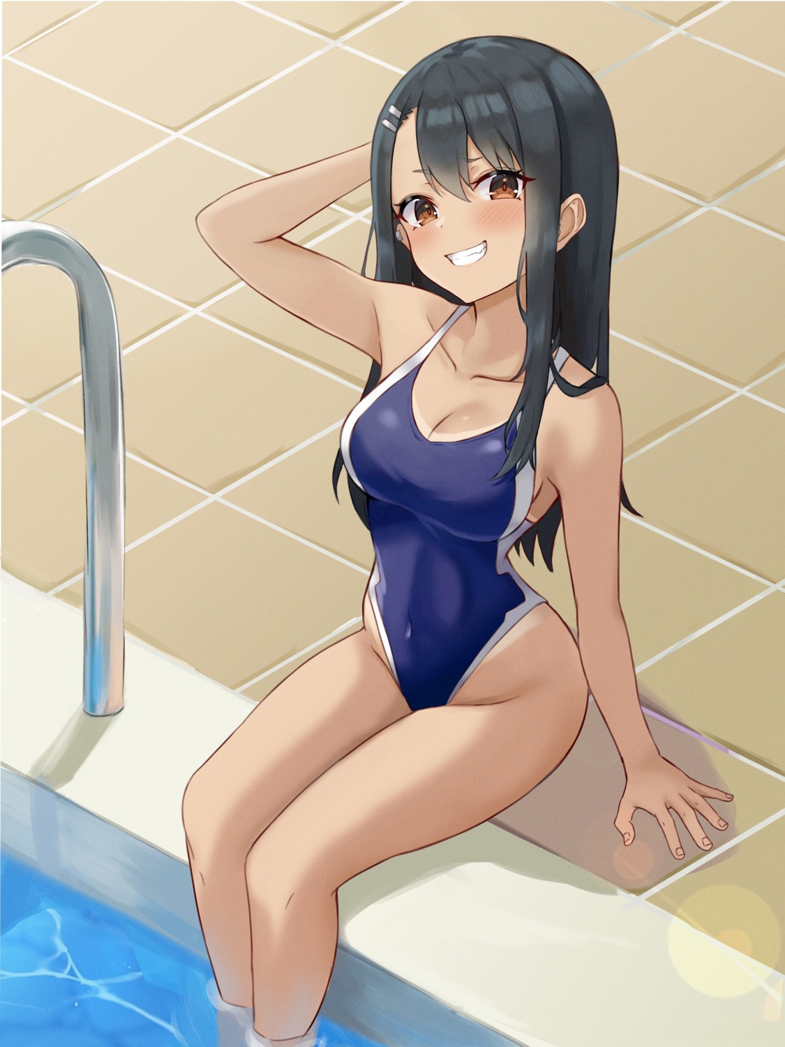 cleavage ijiranaide_nagatoro-san kano_(wi3028) nagatoro_hayase swimsuits tan_lines wet