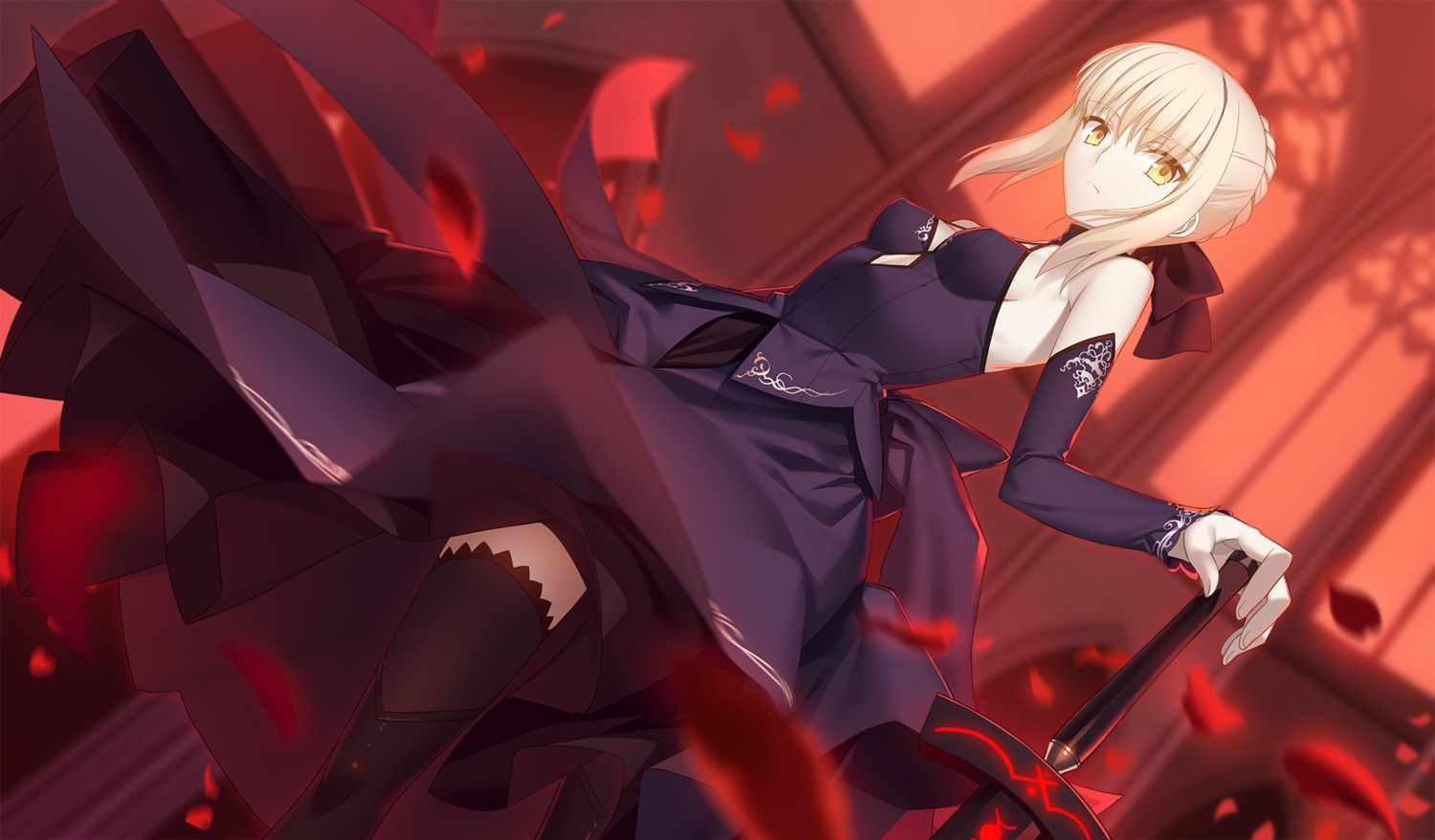 dress fate/grand_order fate/stay_night saber saber_alter sword thighhighs yangsion