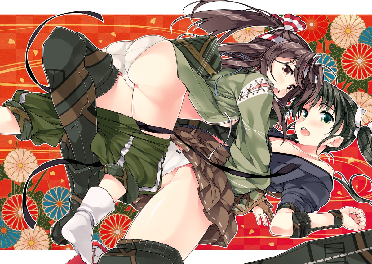 ass kantai_collection no_bra pantsu shirota_dai thighhighs zuihou_(kancolle) zuikaku_(kancolle)