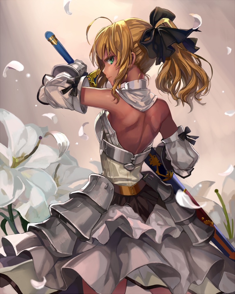 armor dress fate/stay_night momoko_(momopoco) saber saber_lily sword