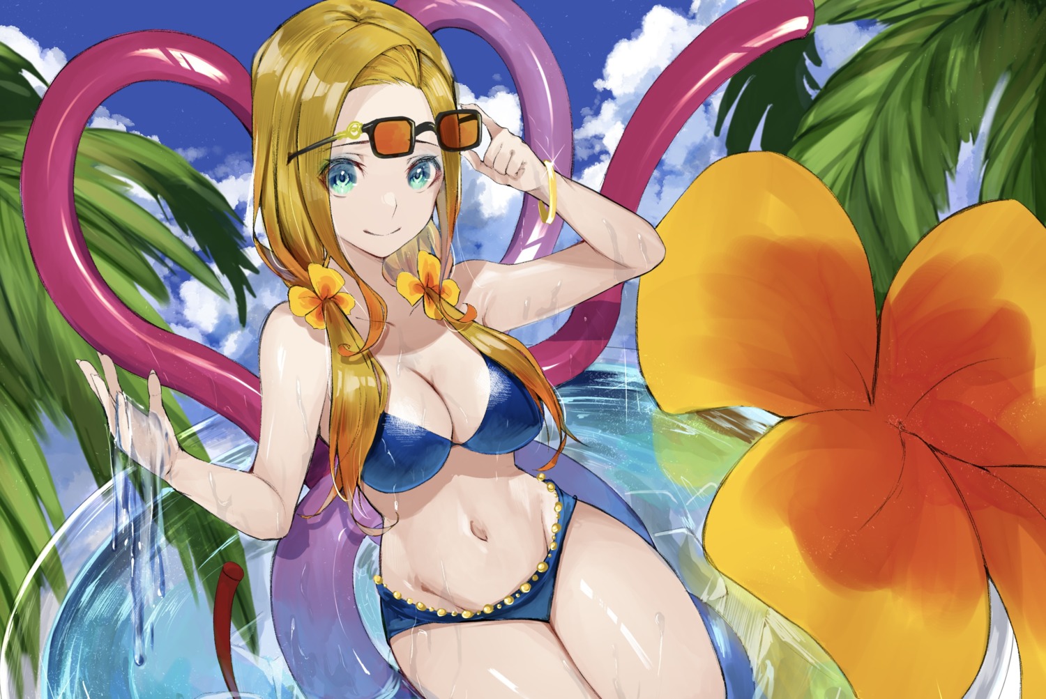 bikini megane r_(ryo) swimsuits wet