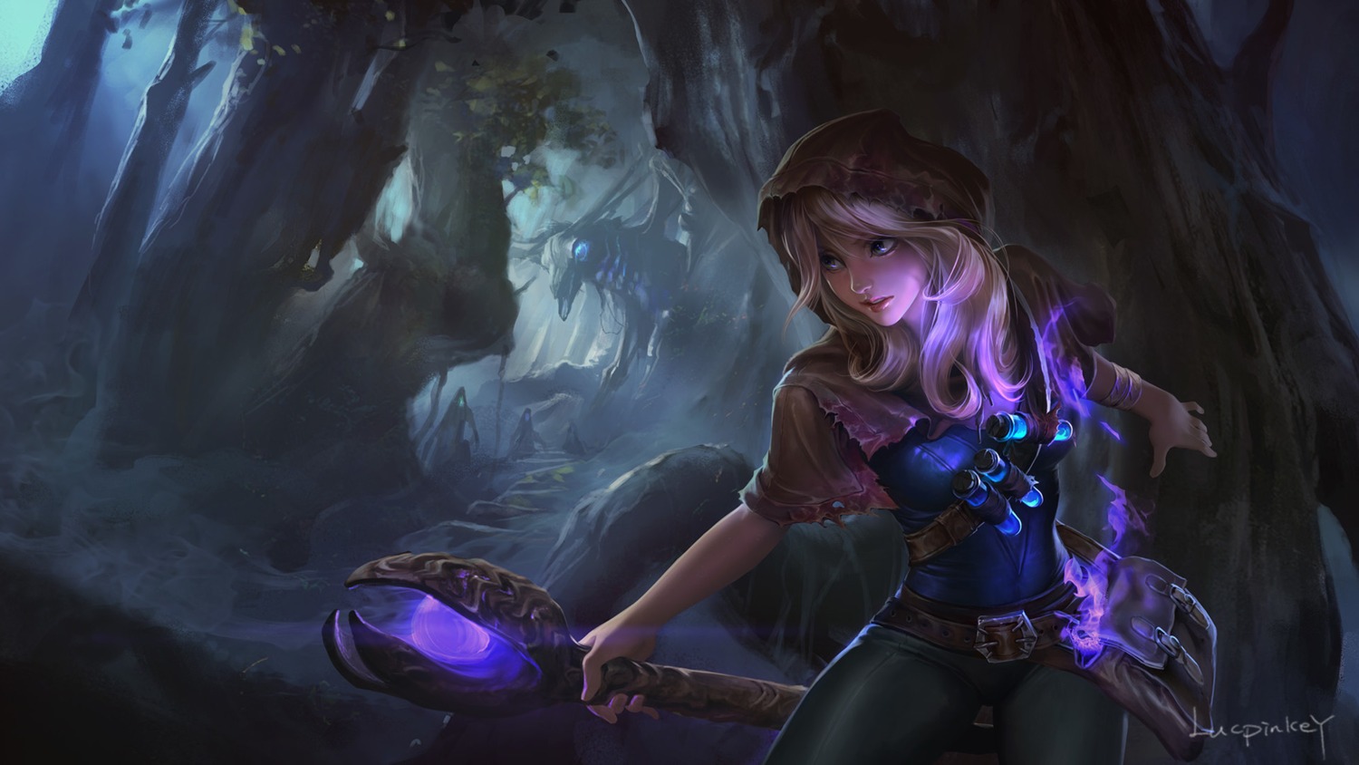 league_of_legends luc_pinkey luxanna_crownguard wallpaper weapon