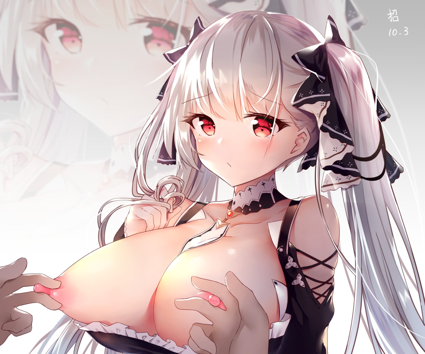 azur_lane breasts formidable_(azur_lane) nipples no_bra open_shirt zhao_(pixiv12947327)