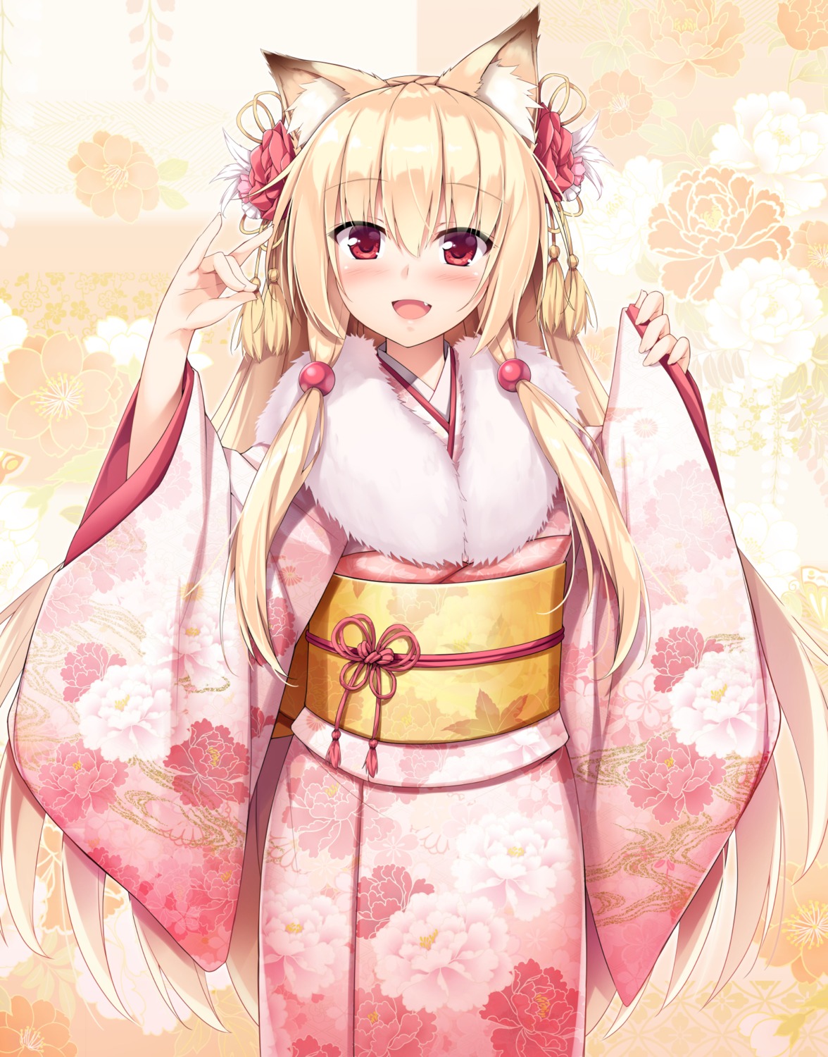 akizora_momiji animal_ears kimono