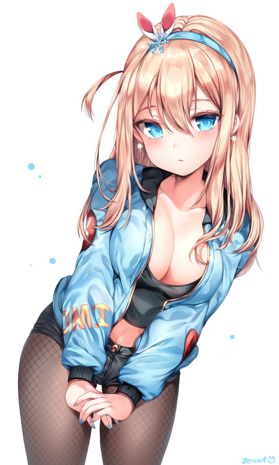 cleavage fishnets girls_frontline pantyhose suomi_kp31_(girls_frontline) zerocat