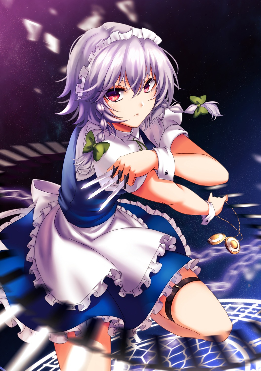 garter izayoi_sakuya koissa maid touhou weapon