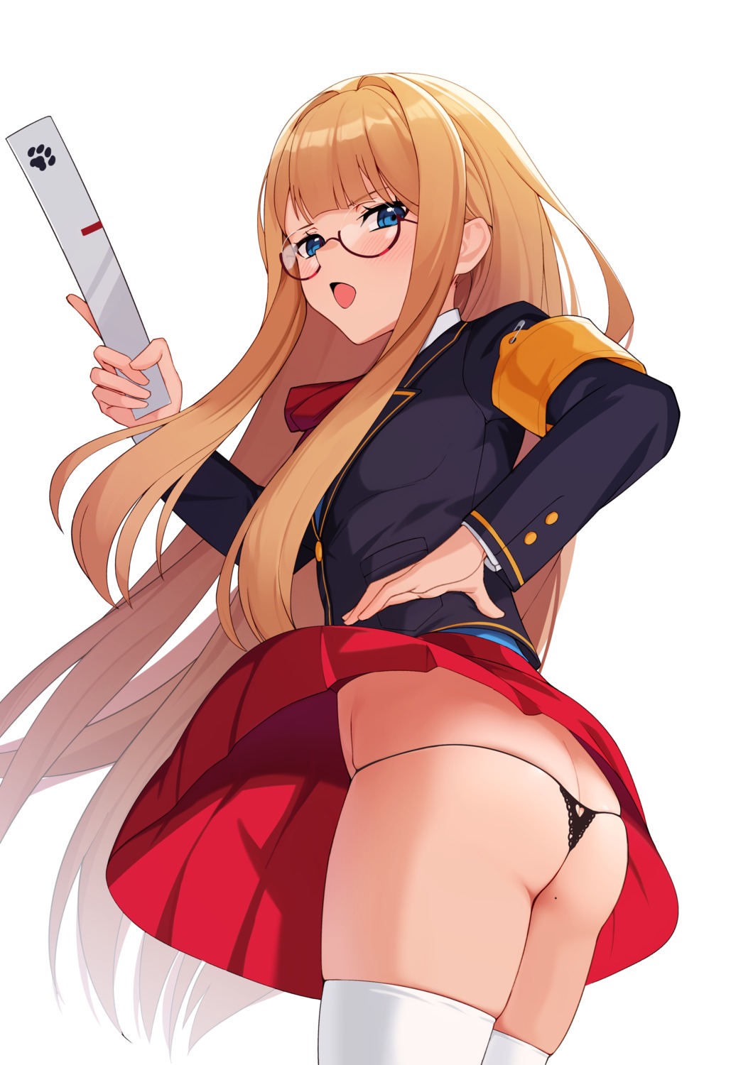 ass ett megane pantsu seifuku skirt_lift thighhighs thong