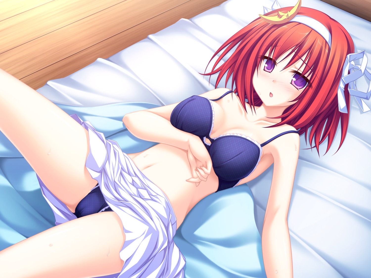 bra breast_hold cameltoe cleavage game_cg pantsu suzukaze_no_melt tenmaso tsubaki_nazuna whirlpool