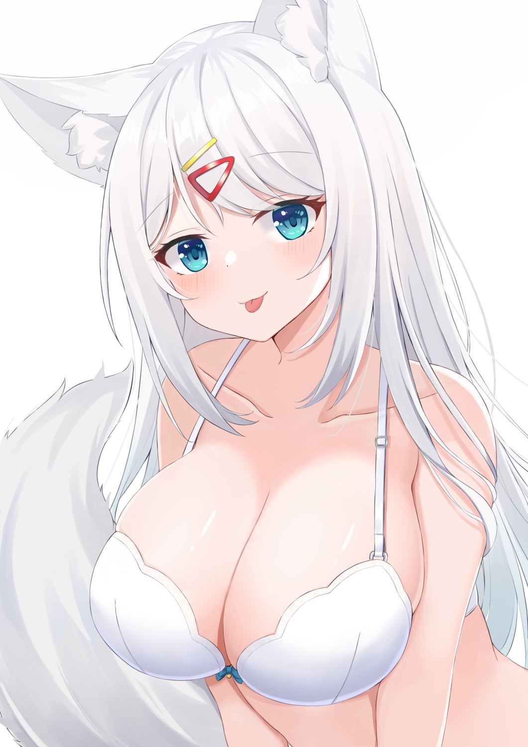 animal_ears bra kurashina_yuzuki tail