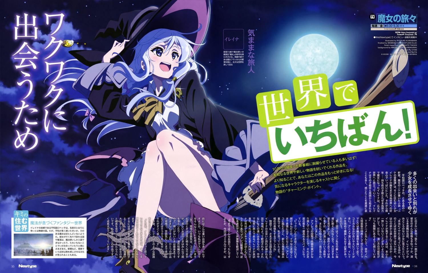 elaina_(majo_no_tabitabi) kuwabara_ryousuke majo_no_tabitabi skirt_lift witch