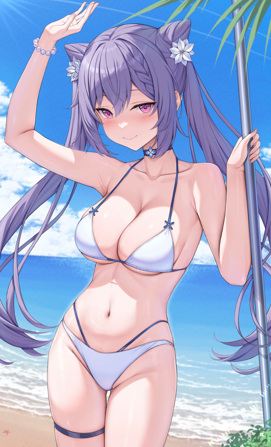 bikini garter genshin_impact keqing rosumerii swimsuits