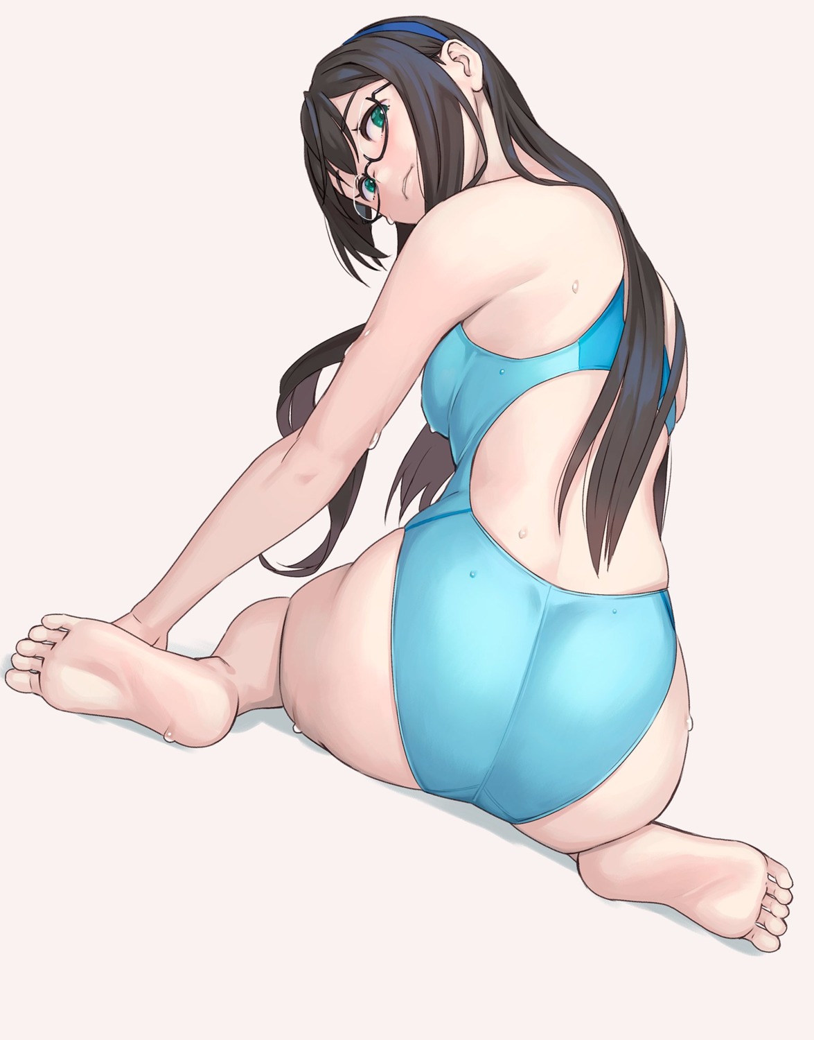ass feet kantai_collection megane ooyodo_(kancolle) swimsuits yuuji_(and)