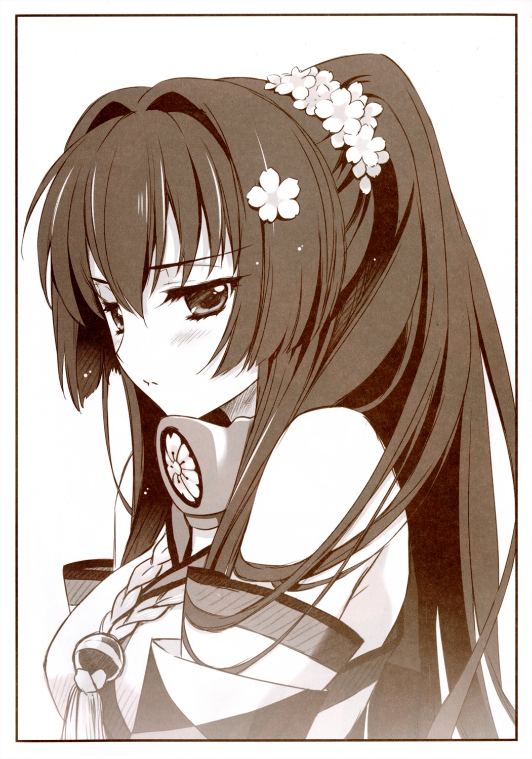 carnelian kantai_collection monochrome yamato_(kancolle)