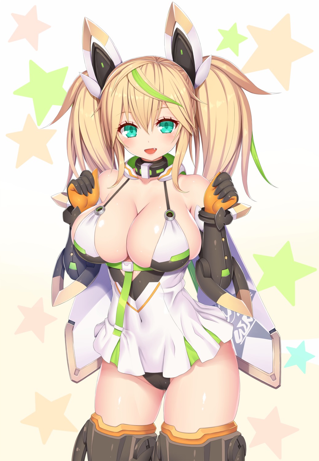 dress no_bra pantsu phantasy_star_online_2 tagme thighhighs